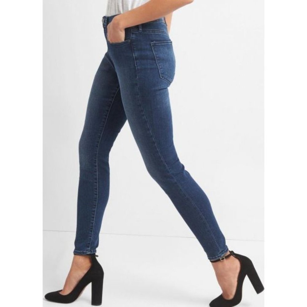 GAP Elliot Lake Wash Denim High Rise True Skinny Jeans sz 28/6 Short Women's - Picture 2 of 16